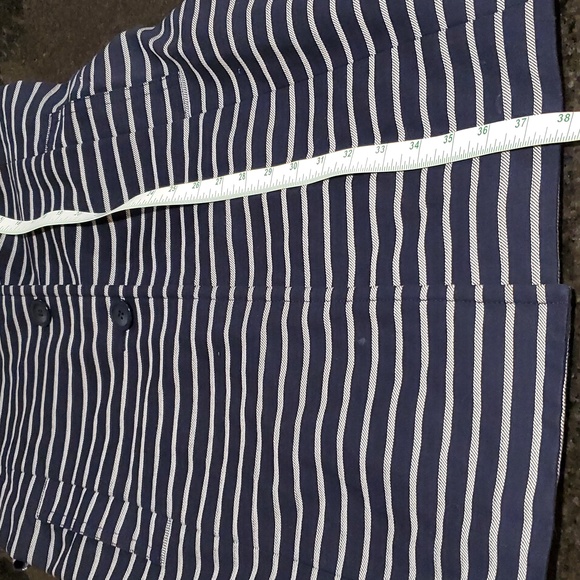 Talbots Blue & White Striped Trench Coat - Picture 7 of 13